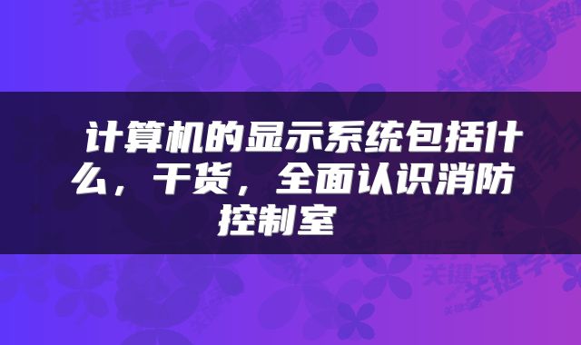  计算机的显示系统包括什么，干货，全面认识消防控制室 