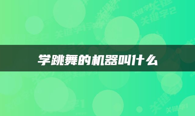 学跳舞的机器叫什么