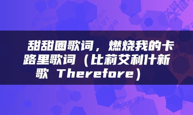  甜甜圈歌词，燃烧我的卡路里歌词（比莉艾利什新歌 Therefore） 