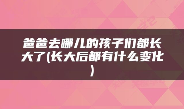 爸爸去哪儿的孩子们都长大了(长大后都有什么变化)