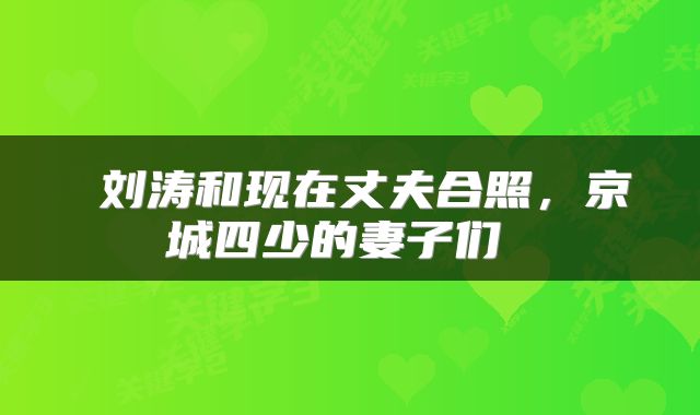  刘涛和现在丈夫合照，京城四少的妻子们 