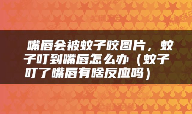  嘴唇会被蚊子咬图片，蚊子叮到嘴唇怎么办（蚊子叮了嘴唇有啥反应吗） 