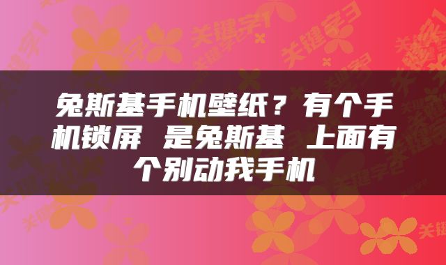 兔斯基手机壁纸？有个手机锁屏 是兔斯基 上面有个别动我手机