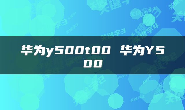 华为y500t00 华为Y500