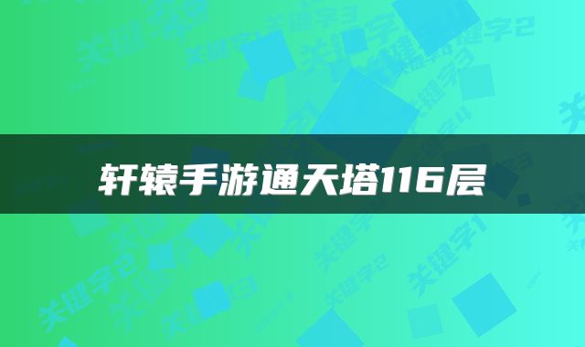 轩辕手游通天塔116层