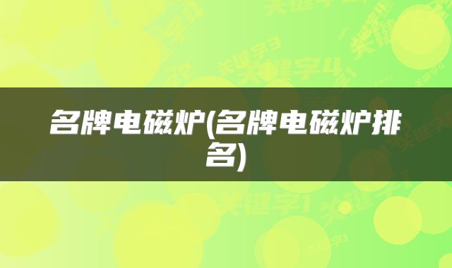 名牌电磁炉(名牌电磁炉排名)