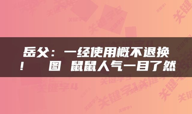 岳父：一经使用概不退换！ 囧图 鼠鼠人气一目了然