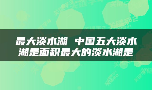最大淡水湖 中国五大淡水湖是面积最大的淡水湖是