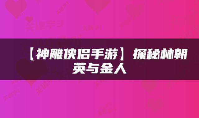 【神雕侠侣手游】探秘林朝英与金人