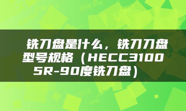  铣刀盘是什么，铣刀刀盘型号规格（HECC31005R-90度铣刀盘） 