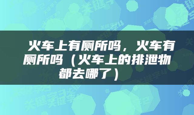  火车上有厕所吗，火车有厕所吗（火车上的排泄物都去哪了） 