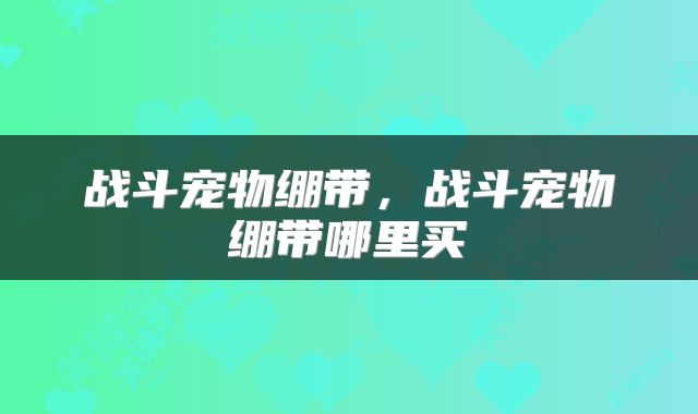 战斗宠物绷带，战斗宠物绷带哪里买