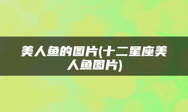 美人鱼的图片(十二星座美人鱼图片)