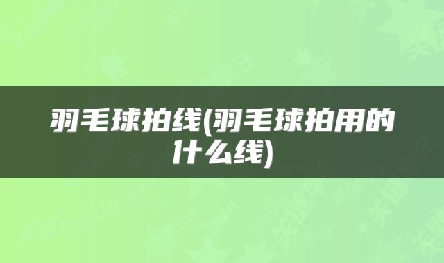 羽毛球拍线(羽毛球拍用的什么线)