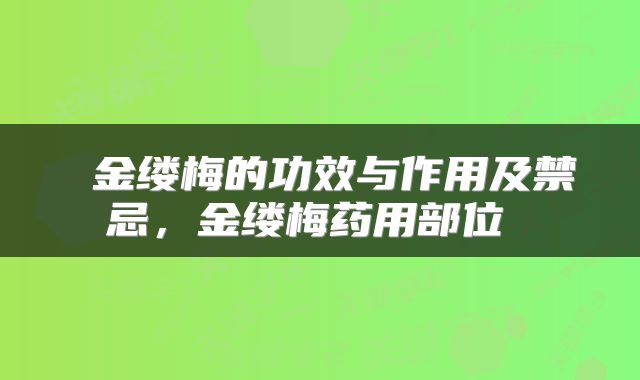  金缕梅的功效与作用及禁忌，金缕梅药用部位 