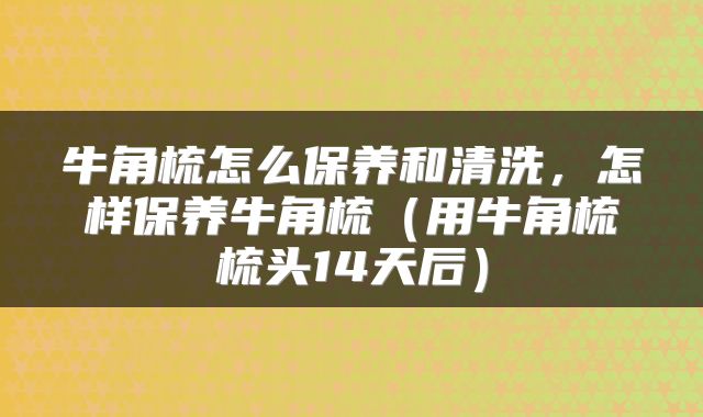 牛角梳怎么保养和清洗，怎样保养牛角梳（用牛角梳梳头14天后）
