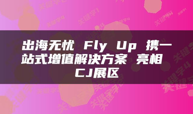 出海无忧 Fly Up 携一站式增值解决方案 亮相 CJ展区