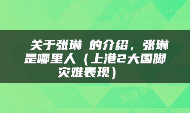 关于张琳芃的介绍,张琳是哪里人(上港2大国脚灾难表现)
