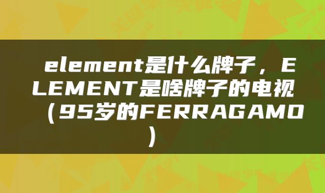 element是什么牌子,ELEMENT是啥牌子的电视(95岁的FERRAGAMO)